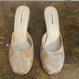 Steve Madden Women's Floral Tan Mules